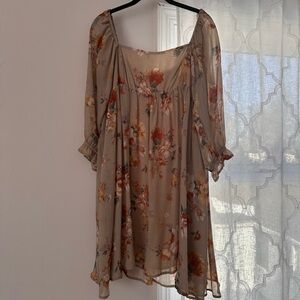 Maternity Friendly Floral Chiffon Dress